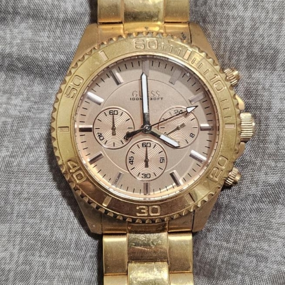 GUESS Gold-Tone Chronograph Watch